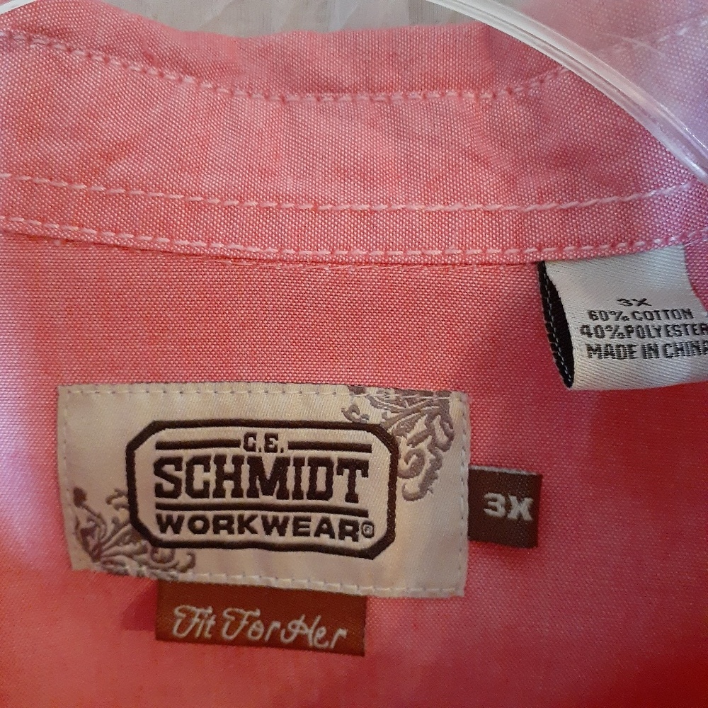 Schmidt Workwear Red Western Snap Button Blouse - image 2